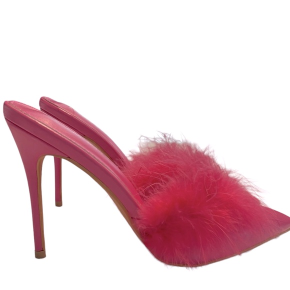 LAST PAIR! AZALEA WANG Jabba Feather Mules Sz. 7 - NWT - Picture 4 of 4
